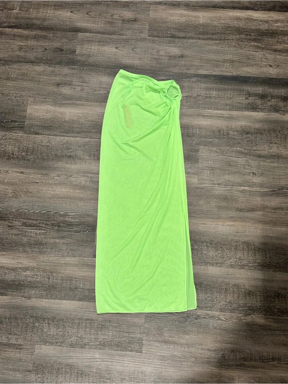 SKIMS Neon Green Sarong Skirt with Side Ring Accent